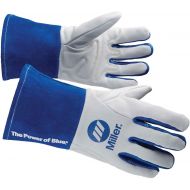 Miller Electric Welding Gloves, 3D, Wing, 11In, WhiteBlue, PR