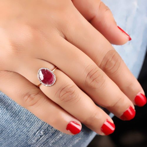  AnjisTouch Genuine 1.37 Ct Pink Tourmaline Gemstone Cocktail Ring Diamond Pave Solid 14k Rose Gold Fine Jewelry Gift For Her