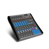 XTUGA ES602 USBMP3Bluetooth Professional Stage Audio Mixer Built-in Digital Effect Mixer Music Mixer 7 Channel Mixer +48Vpower (Black)
