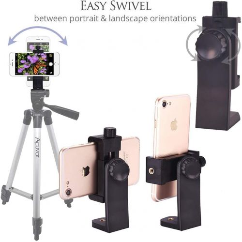  [아마존베스트]Acuvar 50 Smartphone/Camera Tripod with Rotating Mount & Wireless Camera Remote. Fits All Smartphones iPhone Xs, Max, Xr, X 8, 8+, 7, 7 Plus, Android Note 10, S10+ etc.