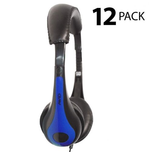  AVID Education AVID AE-35 Blue Classroom Personal Headphones - 12 Pack