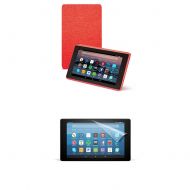 Amazon Cover (Punch Red) and Screen Protector (Clear) for Fire HD 8 Tablet (7th Generation, 2017 Release)