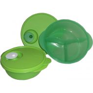 Brand: Tupperware Tupperware CrystalWave Microwave 2c Bowl and Divided Lunch Dish Plate Set Green