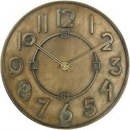 Bulova C3333 Frank Lloyd Wright Exhibition Wall Clock, Antique Bronze Metallic Finish