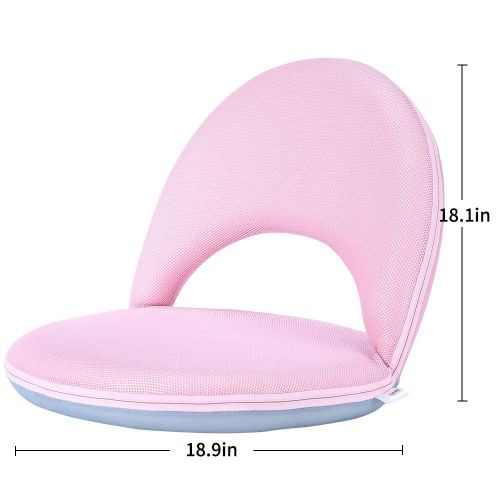  Walmeck-1 Walmeck Floor Chair Multiangle Adjustable Backrest Cushioned Recliner Back Support Seat for Breastfeeding Gaming Reading Meditation Small Size Pink