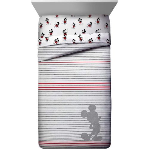  Jay Franco Disney Mickey Mouse 90th Stripe Bed Set, Full
