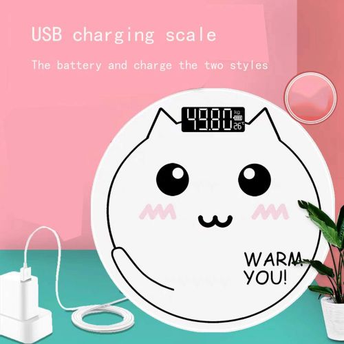  Little-Goldfish 28CM Lovely Cat Home Electronic Bathroom Scales Adult Cartoon Human Body Scale Small Weight Scales in The Girls Dormitory,Battery Style