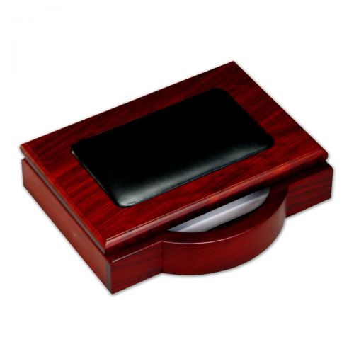  Dacasso Rosewood and Leather Desk Set, 7-Piece