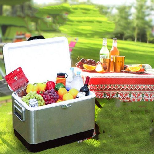  Zxcvlina Camping Cooler Box Cool Box Cool Box Soft-Sided Cooling Box for Camping/BBQ/Family Outdoor Activities Cooler Box Insulated Picnic Family (Color : Silver, Size : 573741cm)
