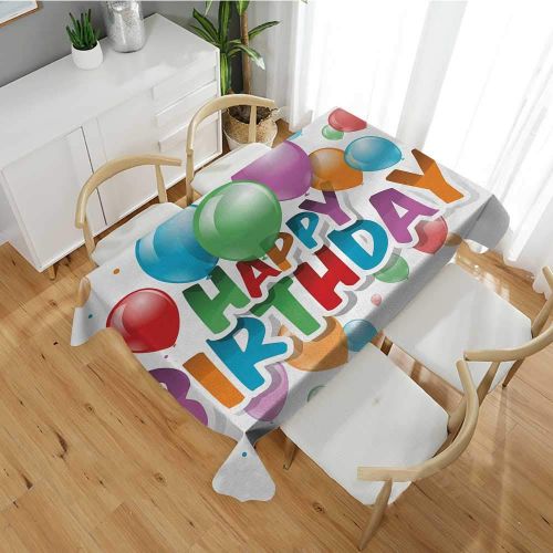  Familytaste Birthday,Tablecloth Rectangular Balloons Burst Fun Graphic Design Festival Cheerful Mood Greeting Celebration Tablecloth for Rectangle Table Multicolor 70x 90