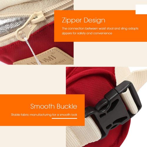  AODD Baby Hip Seat Carrier, Baby Carrier Waist Stool, Cotton Cloth Anti-Skid, Small Items can be Placed, Adjustable Smooth Buckle, Safe Ultra-Comfortable Waist Carrier, Suitable fo