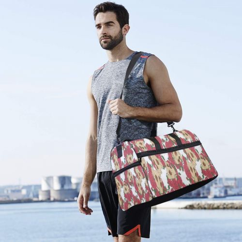  All agree Travel Gym Bag Art Sugar Skull Flower Weekender Bag With Shoes Compartment Foldable Duffle Bag For Men Women