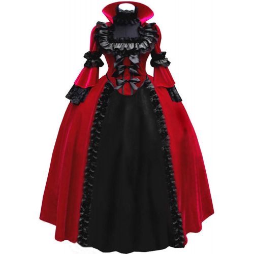  AGLAYOUPIN Women Gothic Lolita Ball Gown Medieval Renaissance Costume Dress Halloween