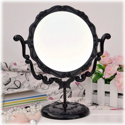  ZHBWJSH Anna Sui Style Desktop Mirror Retro Vanity Mirror Beauty Mirror Oversized Rotating Mirror