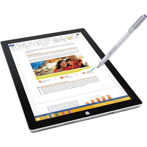  Microsoft service Microsoft Surface Pro 3 Tablet PC 12in Full HD Display with Integrated Kickstand - 128 GB, Intel Core i5 (Renewed)