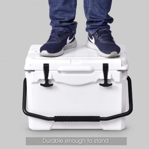  Dayanaprincess 20QT Handle White New Portable Lockable Fishing Camping Cooler Ice Chest Cooler Cold New Useful Outdoor Forest Pool Beach Camping Hiking Picnic Party Fresh