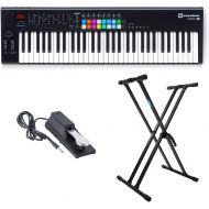 Novation Launchkey 61 Key USB MIDI Controller with Knox Keyboard Stand and Sustain Pedal