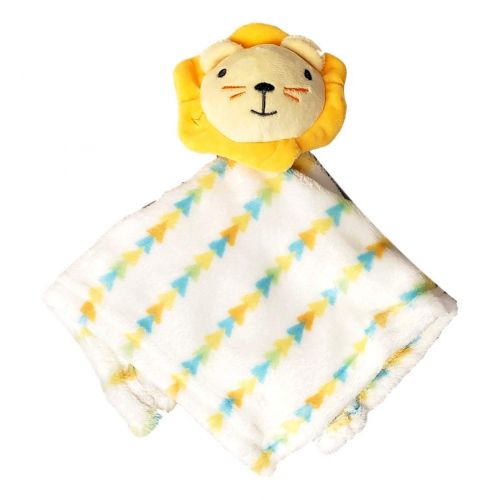  CRIBMATES Custom Embroidery Name Baby Blanket (30 x 40 inch) with Lovey Security Blanket (Yellow Lion with Embroidery Name)