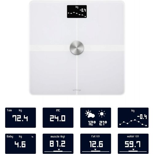  Withings  Nokia | Body+ - Smart Body Composition Wi-Fi Digital Scale with smartphone app, White