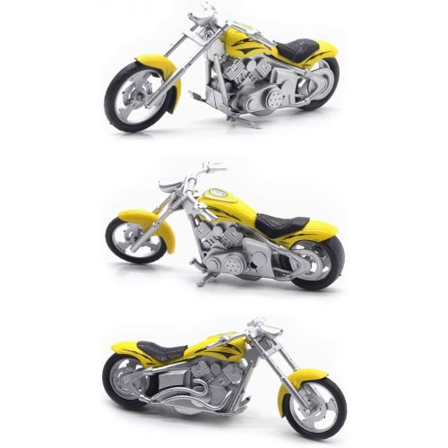  HanYoer Motorcycles Model 1:32 Scale Diecast Car Model Collection Motorcycle Lovers (Yellow)