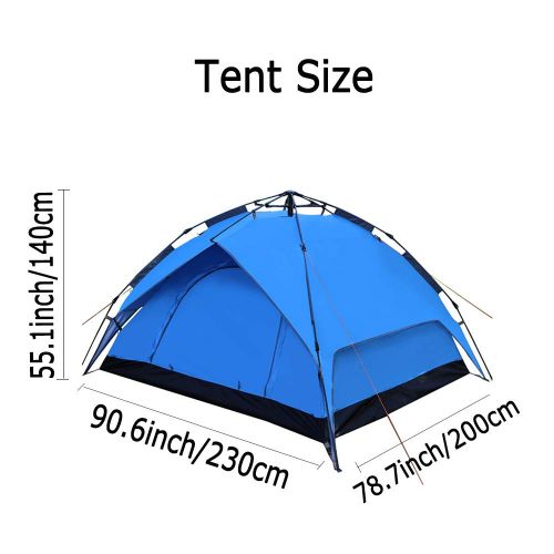  ALTINOVO Outdoor-Familie Camping-Kuppel Zelt, Kann Leben 3-4 Personen einfach zu bedienen Ventilated Waterproof Durable,Blue