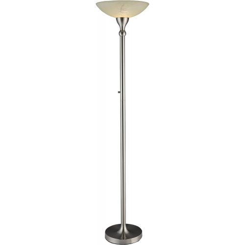  Artiva USA 71-inch Compact Fluorescent Torchiere Floor Lamp with Hand-painted Alabaster Glass Shade