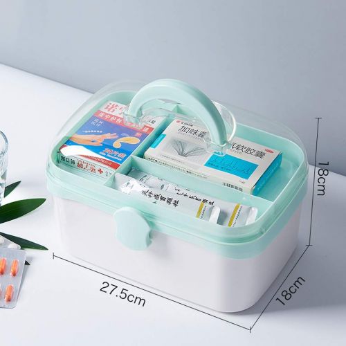  WCJ Household Simple Medicine Box Medicine Storage Box Portable Blue Medical Box (Size : M)