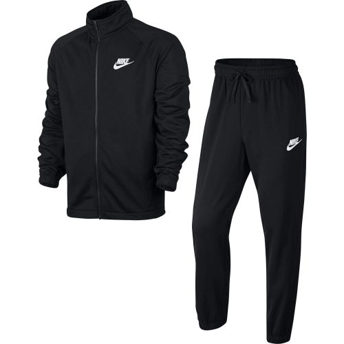 나이키 Nike Mens Polyknit Tracksuit (Black/White, XL)