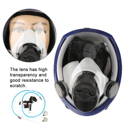  Wal front Three-In-One Function Air Fed Supplied Gas Mask System Full Face Airline Respirator for Paint Spraying Welding,Breathe Easily, Dont Need Cartridge, Mask Included