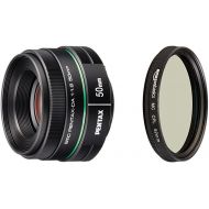 Pentax DA 50mm f1.8 lens for Pentax DSLR Cameras with AmazonBasics UV Protection Lens Filter - 52 mm