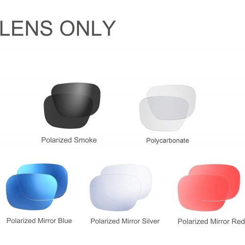  [아마존베스트]OhO sunshine 5 Sets Lens Only (Polarized Smoke & Polycarbonate Clear & Mirror Blue & Mirror Silver & Mirror Red)