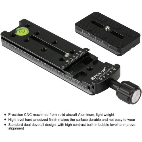  PULUZ FNR-140 140mm Rail Nodal Slide Metal Clamp with Quick Release Plate for Camera Tripod Ball head Fits Arca Swiss Compatible