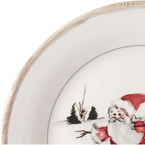  American Atelier Christmas Twig 20 Piece Dinnerware Set, Cream