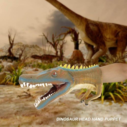  Fdit Soft Dinosaur Head Hand Puppet Kids Child Stories Role Play Interesting Toy Glove(#1)