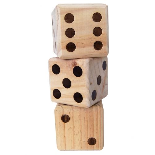 EasyGoProducts Large DICE Game  Giant Wooden Yard DICE Set  DICE with Bag DICE Games Kids  Great Lawn and Family Game