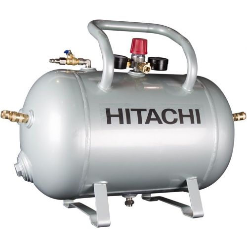  Hitachi UA3810AB Reserve Air Tank, 5 Quick Connect Couplers Installed, Roll Cage Design, Industrial Ball Valve, ASME Certified, 10 Gallon Capacity