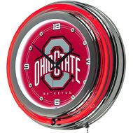 Trademark Gameroom NCAA Ohio State University Chrome Double Ring Neon Clock, 14