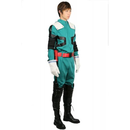  Xcostume My Hero Academia Midoriya Costume Deluxe Green Suit Belt Golves Cosplay Outfit