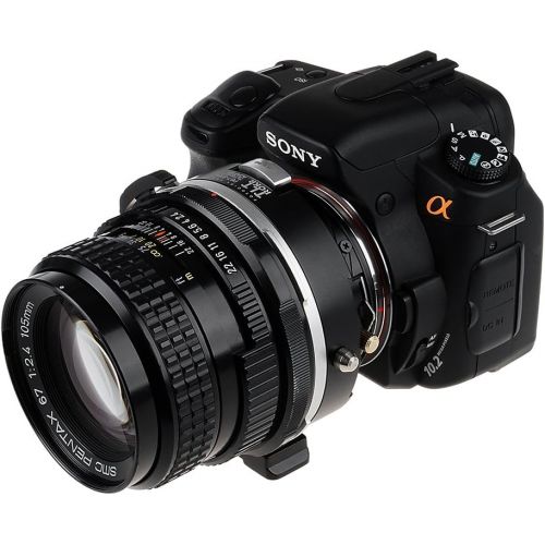  Fotodiox Pro New TiltShift Lens Adapter for Pentax 6x7 (P67,PK67) SLR to Sony Alpha A-Mount (and Minolta AF) Camera Body, Black (TLTROKR-P67-SnyA)