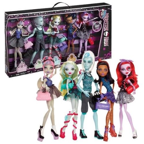 몬스터하이 Mattel Year 2013 Monster High Dance Class Series 5 Pack 11 Inch Tall Doll Set - Rochelle Goyle, Gillington Gil Weber, Lagoona Blue, Robecca Steam and Operetta Plus 4 Purse and 1 Du