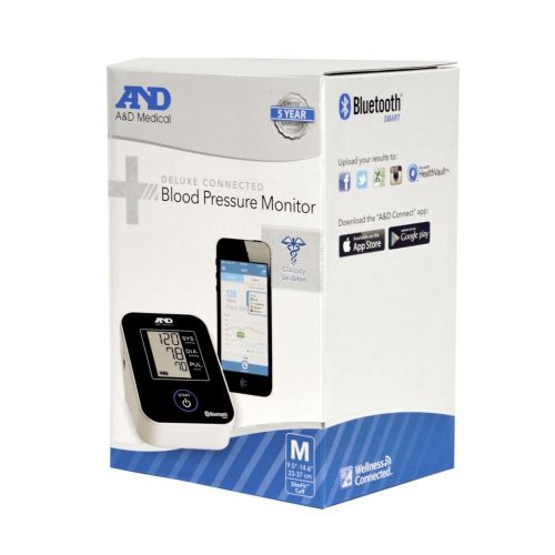  A&D Medical Upper Arm Blood Pressure Monitor with Bluetooth and Medium Cuff (UA-651BLE)