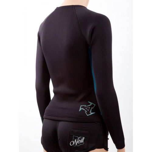  DIVE XCEL Womens Longsleeve Wetsuit Jacket 6 Black/Wild Peacock