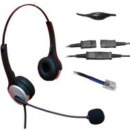 Voistek Corded Binaural Call Center Telephone RJ Headset Noise Cancelling Headphone with Microphone and Quick Disconnect for Cisco 7970 9971 Office IP phones and Planronics M10 M12