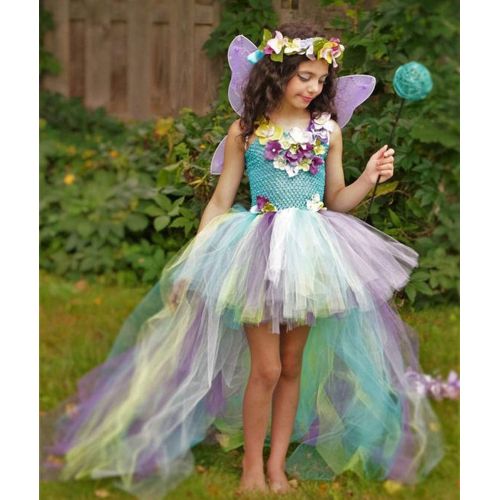  AQTOPS Baby Girl Butterfly Dress Costume with Wings Halloween Role Play Outfits Set Green
