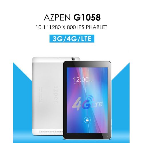  Azpen G1058 10.1 4G LTE Quad Core Android Unlocked Tablet with Bluetooth GPS Dual Cameras