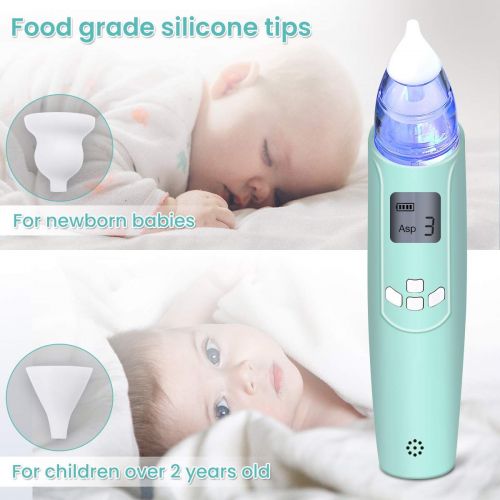  Itomoro Baby Nasal Aspirator-Battery Operated (LCD Screen,Music,3 Adjustable Suction Level) Nose Cleaner for Newborns and Toddlers
