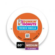 Dunkin Donuts French Vanilla Flavored Coffee, 10 K Cups for Keurig Coffee Makers (10count/pack , pack of 6)