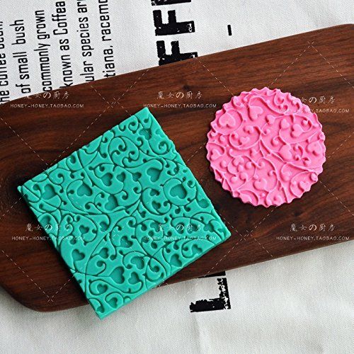  Anyana set of 13 Fondant Impression Mats square lace floral christmas leather Cobble Stone Wall textures mould Design Silicone imprint mold Cake Decorating Supplies for Cupcake Wedding Ca
