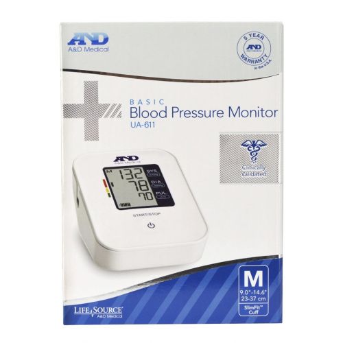  A&D Medical Easy Upper Arm Blood Pressure Monitor with Medium Cuff (UA-611)
