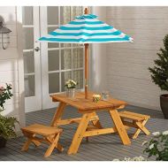 KidKraft Outdoor Table w Benches & Umbrella